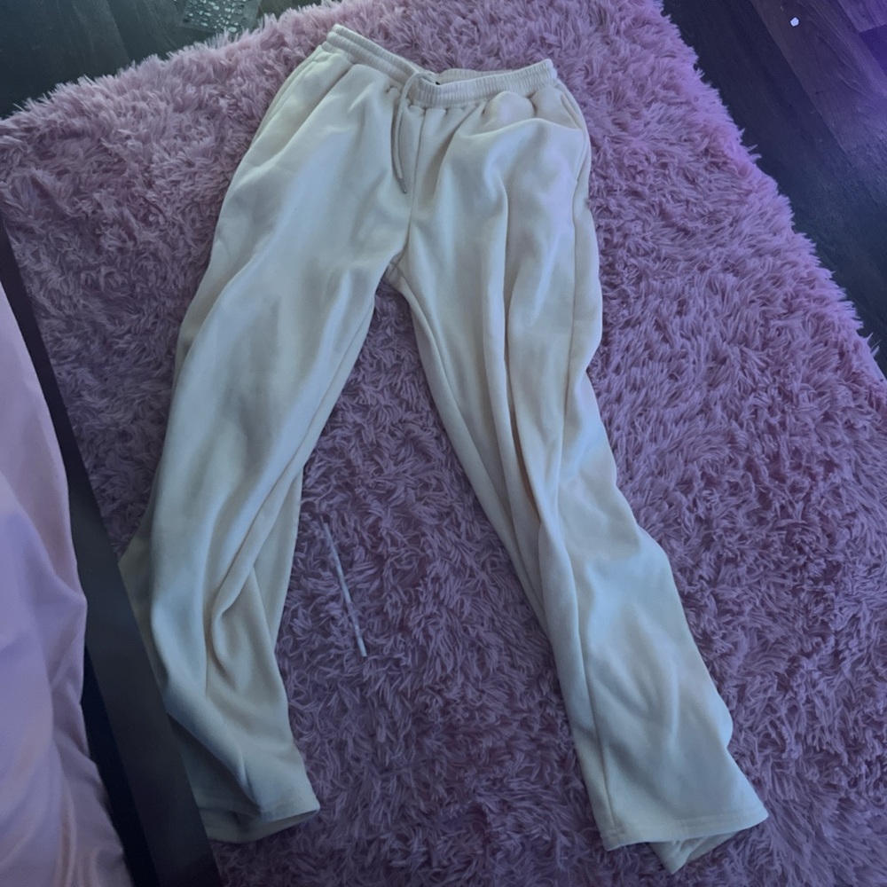 Forever 21 Cream Track Pants